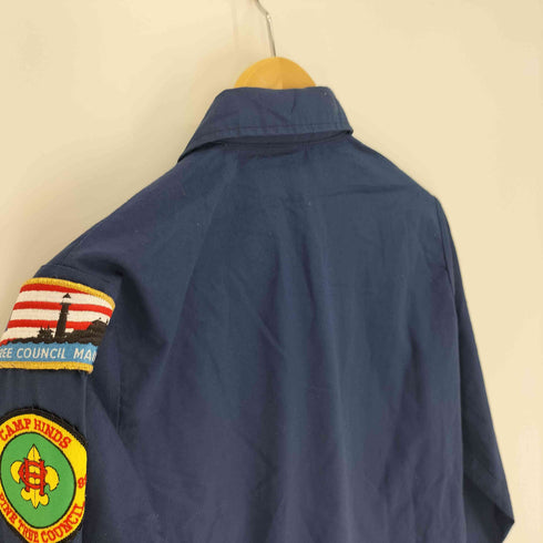 BOY SCOUTS OF AMERICA ウルフ キャット 国旗 ワッペン フラップポケット L/S シャツ メンズ