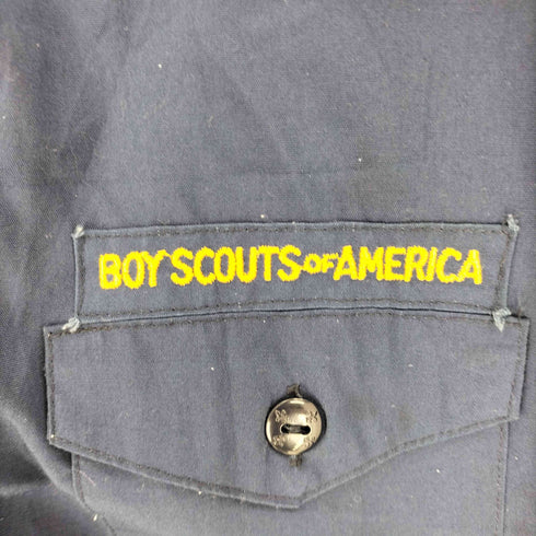 BOY SCOUTS OF AMERICA ウルフ キャット 国旗 ワッペン フラップポケット L/S シャツ メンズ
