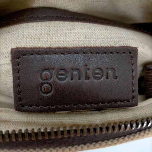 ゲンテン genten オーストリッチ キャンバスショルダーバッグ レディース