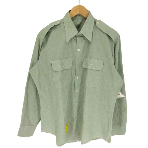 ユーエスアーミー U.S. ARMY 80S 襟芯 フラップポケット エポレット ポリコットン L/S ドレスシャツ 81年製 メンズ 16 1/2 X 35