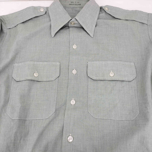 ユーエスアーミー U.S. ARMY 80S 襟芯 フラップポケット エポレット ポリコットン L/S ドレスシャツ 81年製 メンズ 16 1/2 X 35