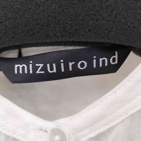 ミズイロインド mizuiro ind ダブルガーゼバンドカラーワイドシャツ レディース