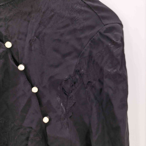 ザラ ZARA ゼブラプリント サテンロングチャイナドレス レディース import:L