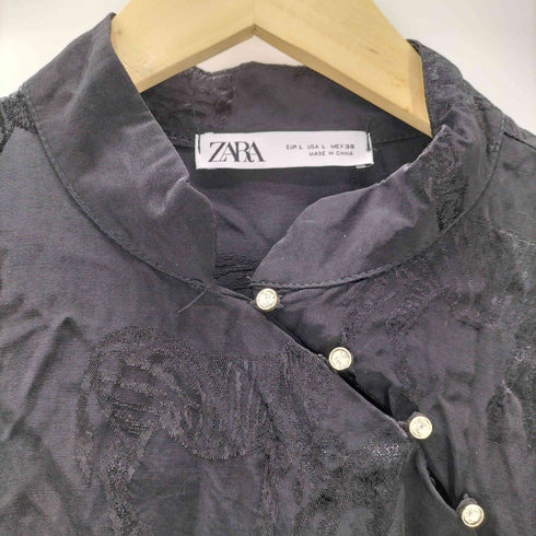 ザラ ZARA ゼブラプリント サテンロングチャイナドレス レディース import:L
