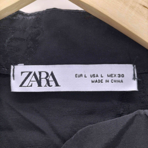 ザラ ZARA ゼブラプリント サテンロングチャイナドレス レディース import:L