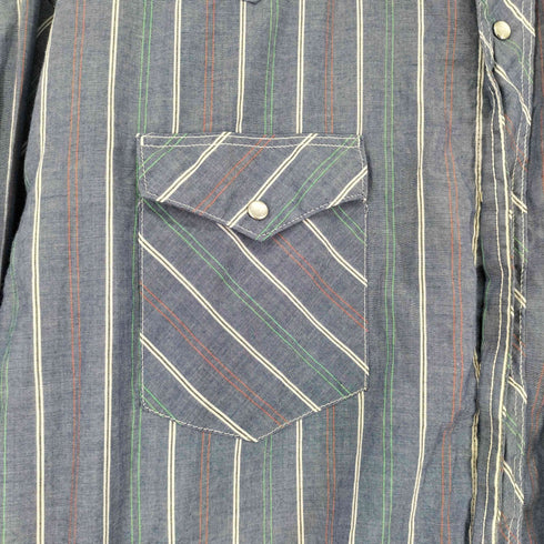 ラングラー Wrangler 90S L/S ストライプ ウェスタンシャツ メンズ 18-36