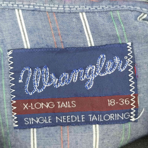 ラングラー Wrangler 90S L/S ストライプ ウェスタンシャツ メンズ 18-36