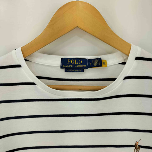 ポロラルフローレン POLO RALPH LAUREN CUSTOM SLIMFIT ポニー刺繍 ボーダー S/S Tシャツ メンズ import:L