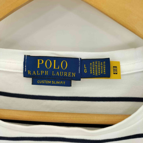 ポロラルフローレン POLO RALPH LAUREN CUSTOM SLIMFIT ポニー刺繍 ボーダー S/S Tシャツ メンズ import:L