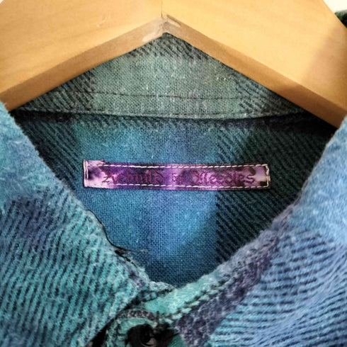 リビルドバイニードルズ rebuild by needles Flannel Shirt - Ribbon Wide Shirt Tie Dye タイダイ ワイド チェック シャツ メンズ