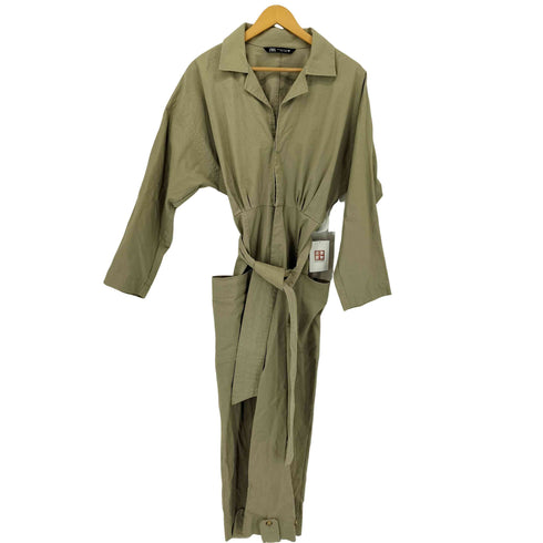 ザラ ZARA BELTED LONG UTILITY JUMPSUIT レディース M