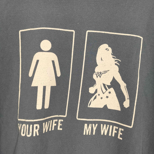フルーツオブザルーム FRUIT OF THE LOOM YOUR WIFE MY WIFE プリント Tシャツ メンズ import:L