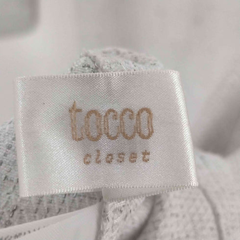 トッコクローゼット tocco closet ハート飾り釦付き配色ライン入りツイードワンピース レディース JPN:M