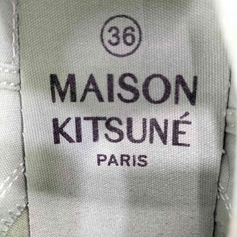 メゾンキツネ MAISON KITSUNE キャンバス レースアップ スニーカー レディース JPN:22.5
