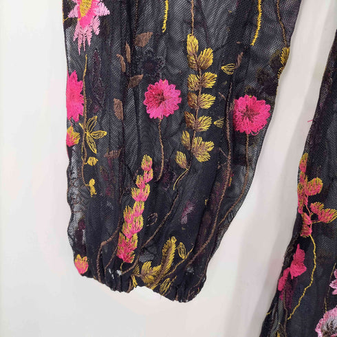 ザラ ZARA WOMAN Flour Mesh Dress フラワー 刺繍 メッシュ ワンピース レディース M-L