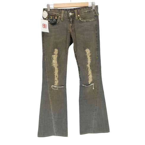 トゥルーレリジョン TRUE RELIGION JOEY ダメージ加工ブラックデニムパンツ Y2K レディース 26