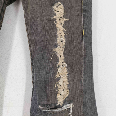 トゥルーレリジョン TRUE RELIGION JOEY ダメージ加工ブラックデニムパンツ Y2K レディース 26