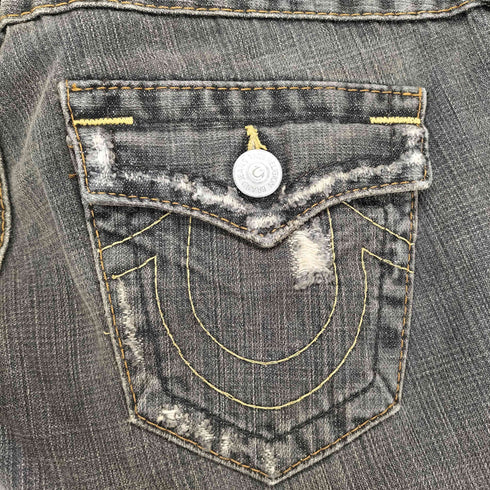 トゥルーレリジョン TRUE RELIGION JOEY ダメージ加工ブラックデニムパンツ Y2K レディース 26