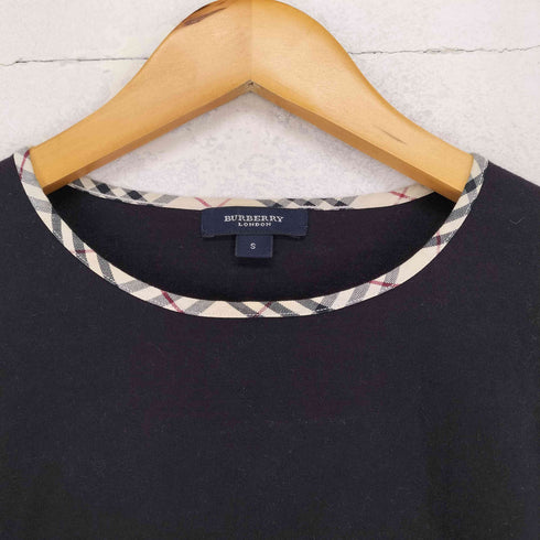 バーバリーロンドン BURBERRY LONDON ノヴァチェックパイピング 騎士刺繍半袖Tシャツ レディース S