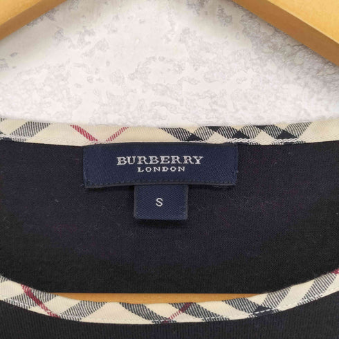 バーバリーロンドン BURBERRY LONDON ノヴァチェックパイピング 騎士刺繍半袖Tシャツ レディース S