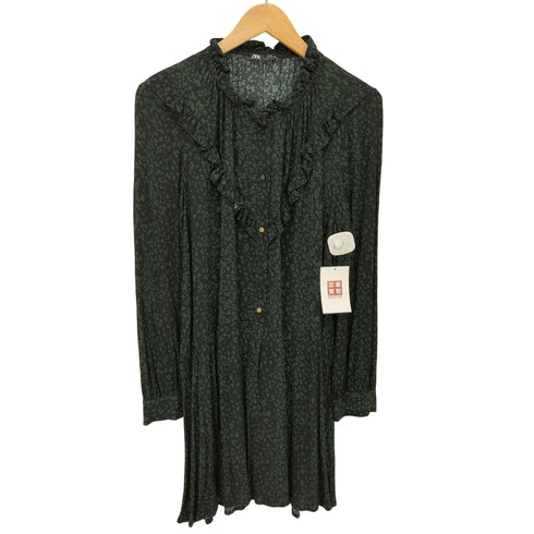 ザラ ZARA Animal Print Ruffle Mini Dress アニマル プリント ミニドレス レディース import:M