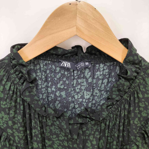 ザラ ZARA Animal Print Ruffle Mini Dress アニマル プリント ミニドレス レディース import:M