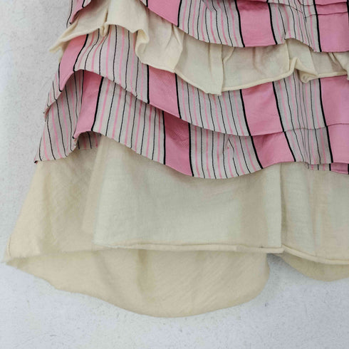 ローブドシャンブルコムデギャルソン robe de chambre COMME des GARCONS AD2000 00AW ストライプシルクフリルスカート レディース