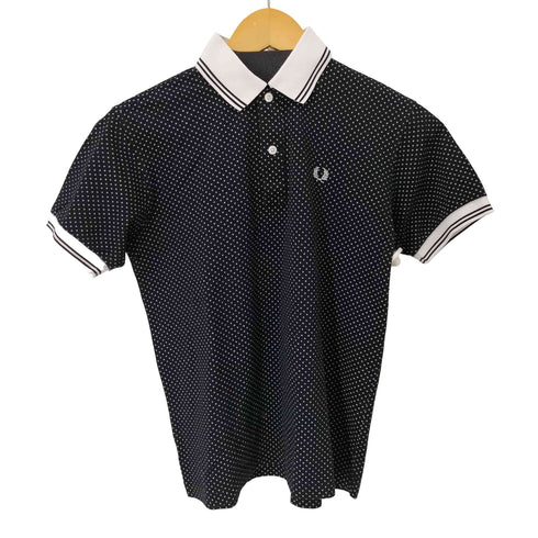 フレッドペリー FRED PERRY ワンポイントロゴ刺繍 S/S ドット柄ポロシャツ レディース import:M