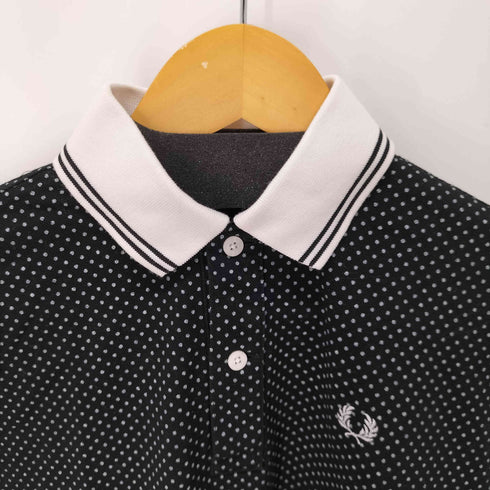 フレッドペリー FRED PERRY ワンポイントロゴ刺繍 S/S ドット柄ポロシャツ レディース import:M