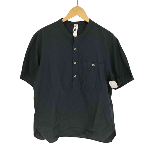 エムエイチエル MHL. 15SS コットン リネン S/S ハーフボタン バンドカラー プルオーバー シャツ メンズ import:L