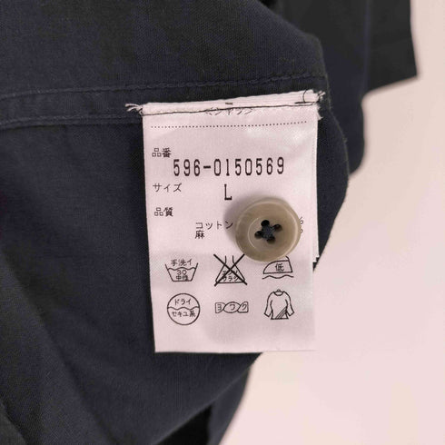 エムエイチエル MHL. 15SS コットン リネン S/S ハーフボタン バンドカラー プルオーバー シャツ メンズ import:L
