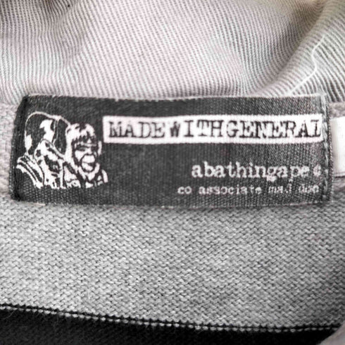 アベイシングエイプ A BATHING APE 90s スーパーマンロゴ 初期タグ ワンポイント刺繍 ボーダー 半袖 ポロシャツ メンズ JPN:M