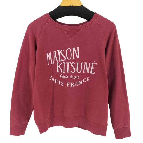 メゾンキツネ MAISON KITSUNE 旧タグ ロゴプリントクルーネックスウェット レディース import:M