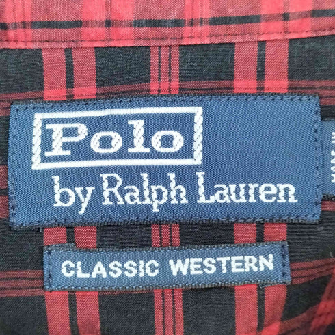 ポロバイラルフローレン Polo by RALPH LAUREN CLASSIC WESTERM チェック L/S ウエスタンシャツ メンズ import:L