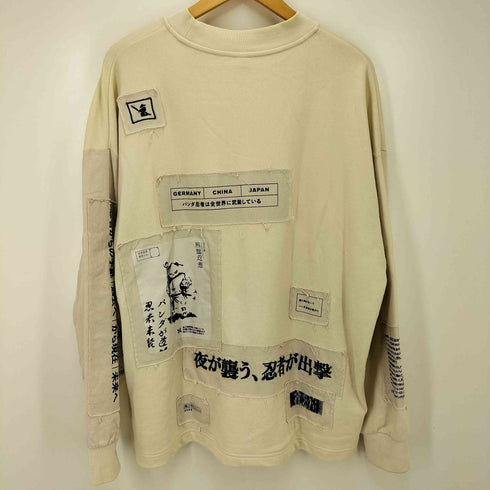 ハイパンダ HIPANDA 夜行 HP パッチ クルーネック スウェット メンズ import:M