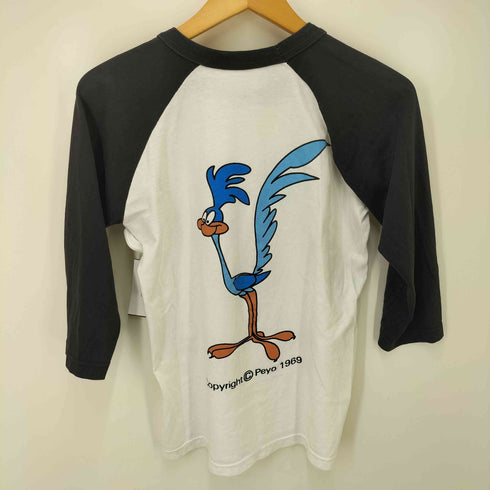 Peyo 1969 キャラクター 両面 プリント ラグラン Tシャツ メンズ