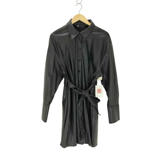 ザラ ZARA FAUX LEATHER BELTED DRESS レディース JPN:L