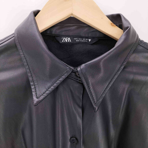 ザラ ZARA FAUX LEATHER BELTED DRESS レディース JPN:L
