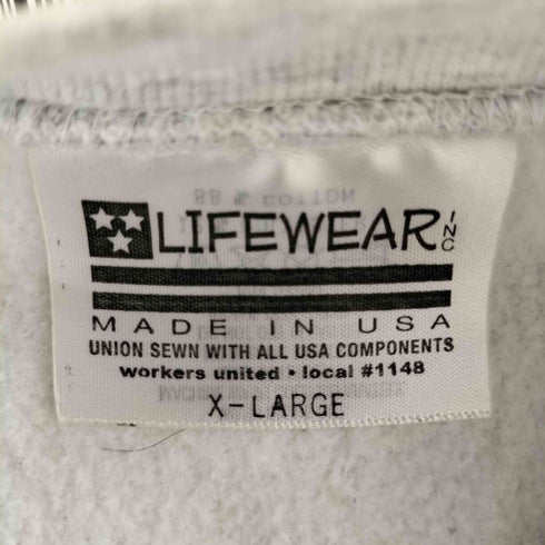 ライフウェア LIFEWEAR USA製 One Trip Pass 刺繍 クルーネックスウェット メンズ import:XL