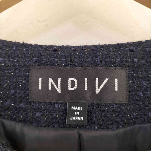 インディヴィ INDIVI ブライトツイードジャケット レディース