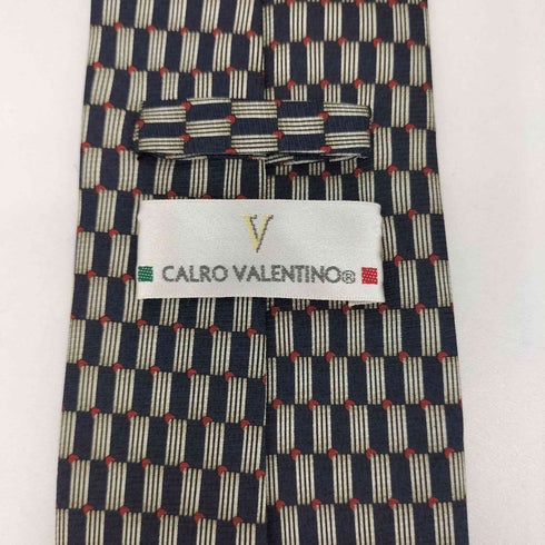CALRO VALENTINO シルク100% 総柄ネクタイ メンズ