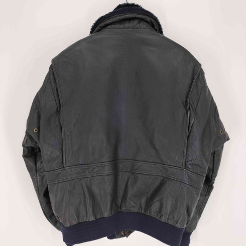 EDDY BIKER G-1 YKK ジップ 裏地 ボア ライナー レザー フライト ジャケット バイカー ジャケット メンズ import:M
