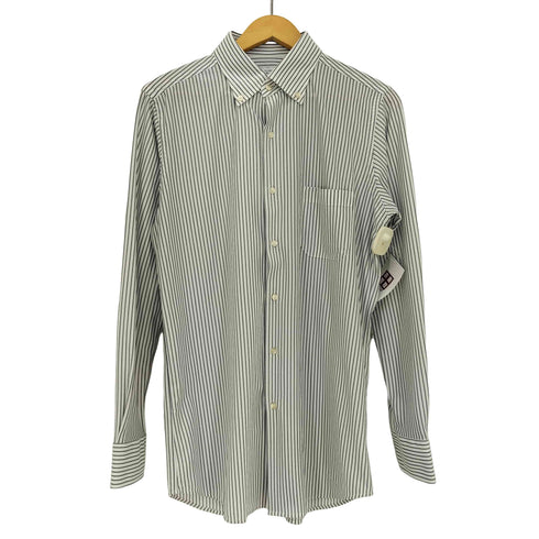 ユナイテッドアローズグリーンレーベルリラクシング UNITED ARROWS green label relaxing SLIM FIT ストライプ ボタンダウンシャツ メンズ JPN:L