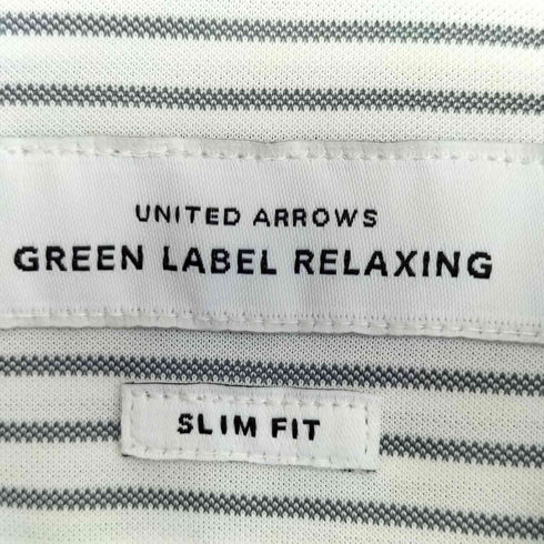 ユナイテッドアローズグリーンレーベルリラクシング UNITED ARROWS green label relaxing SLIM FIT ストライプ ボタンダウンシャツ メンズ JPN:L