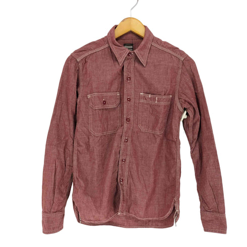 モモタロウジーンズ MOMOTARO JEANS 赤シャンブレ―シャツ チンストラップ メンズ 36