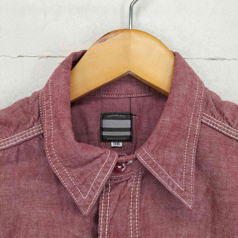 モモタロウジーンズ MOMOTARO JEANS 赤シャンブレ―シャツ チンストラップ メンズ 36