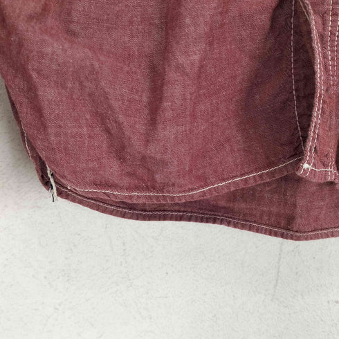 モモタロウジーンズ MOMOTARO JEANS 赤シャンブレ―シャツ チンストラップ メンズ 36