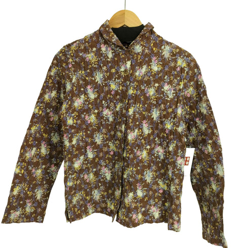 コットンハウスアヤ Cotton House Aya 総刺繍 花柄 丸襟 コットン 長袖シャツ ブラウス レディース JPN:M
