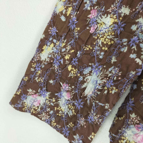 コットンハウスアヤ Cotton House Aya 総刺繍 花柄 丸襟 コットン 長袖シャツ ブラウス レディース JPN:M