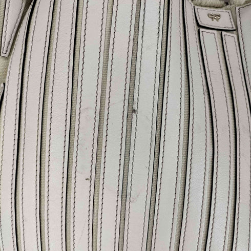 アニヤハインドマーチ ANYA HINDMARCH レザー×キャンバス トートバッグ レディース